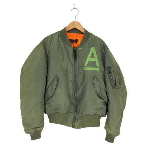 アルファインダストリーズ ALPHA INDUSTRIES 80s USA製 Aワッペン刺繍 MA-1 フライトジャケット メンズ  L